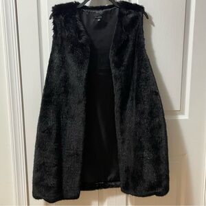Talbots Womens Outerwear Faux Fur Vest Size M New w/o Tags Black